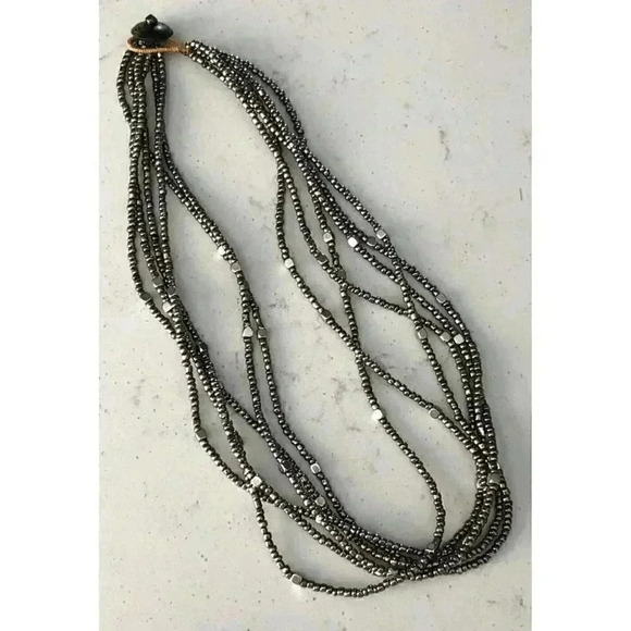 Vintage‎ Antiqued Silver Tone Necklace Retro Boho Chic Multi Strand - Picture 13 of 15